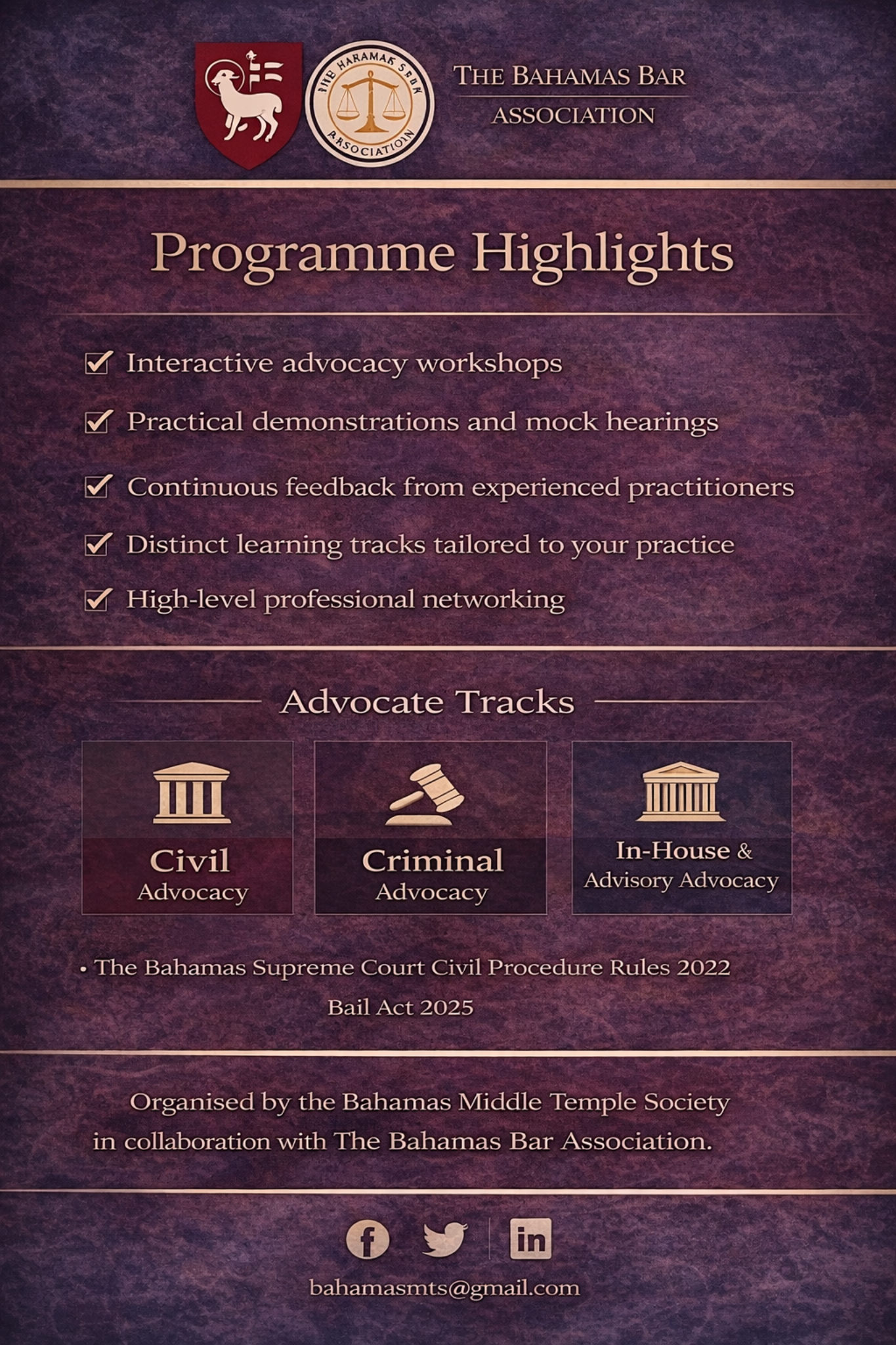 Programme highlights and advocacy tracks